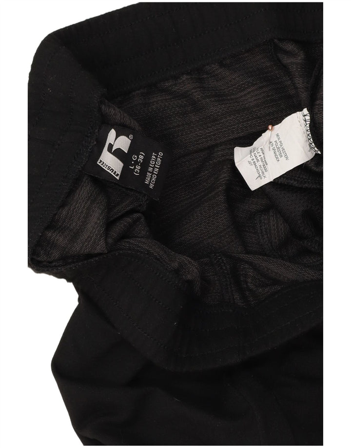 RUSSELL ATHLETIC Mens Tracksuit Trousers Joggers Large Black Polyester
