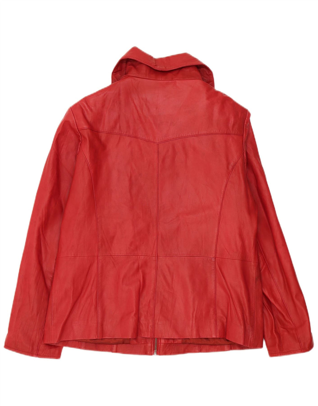 Julia S. Roma Womens Leather Jacket UK 18 XL Red Leather