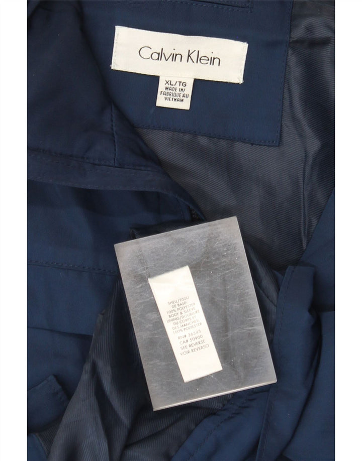 Calvin Klein Mens Bomber Jacket UK 42 XL Navy Blue Polyester
