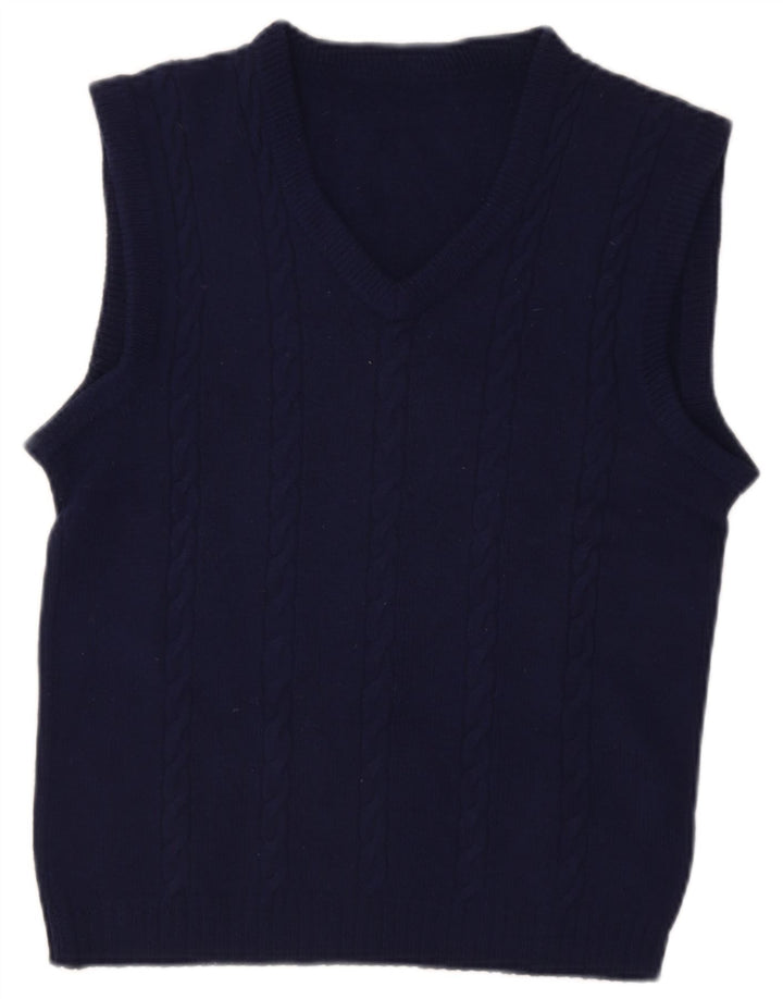 Vintage Mens Vest Tank Top Large Navy Blue