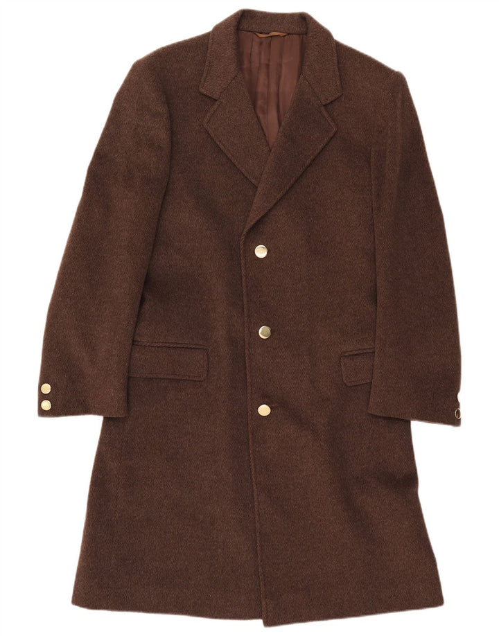 Vintage Womens Overcoat IT 52 2XL Brown Wool