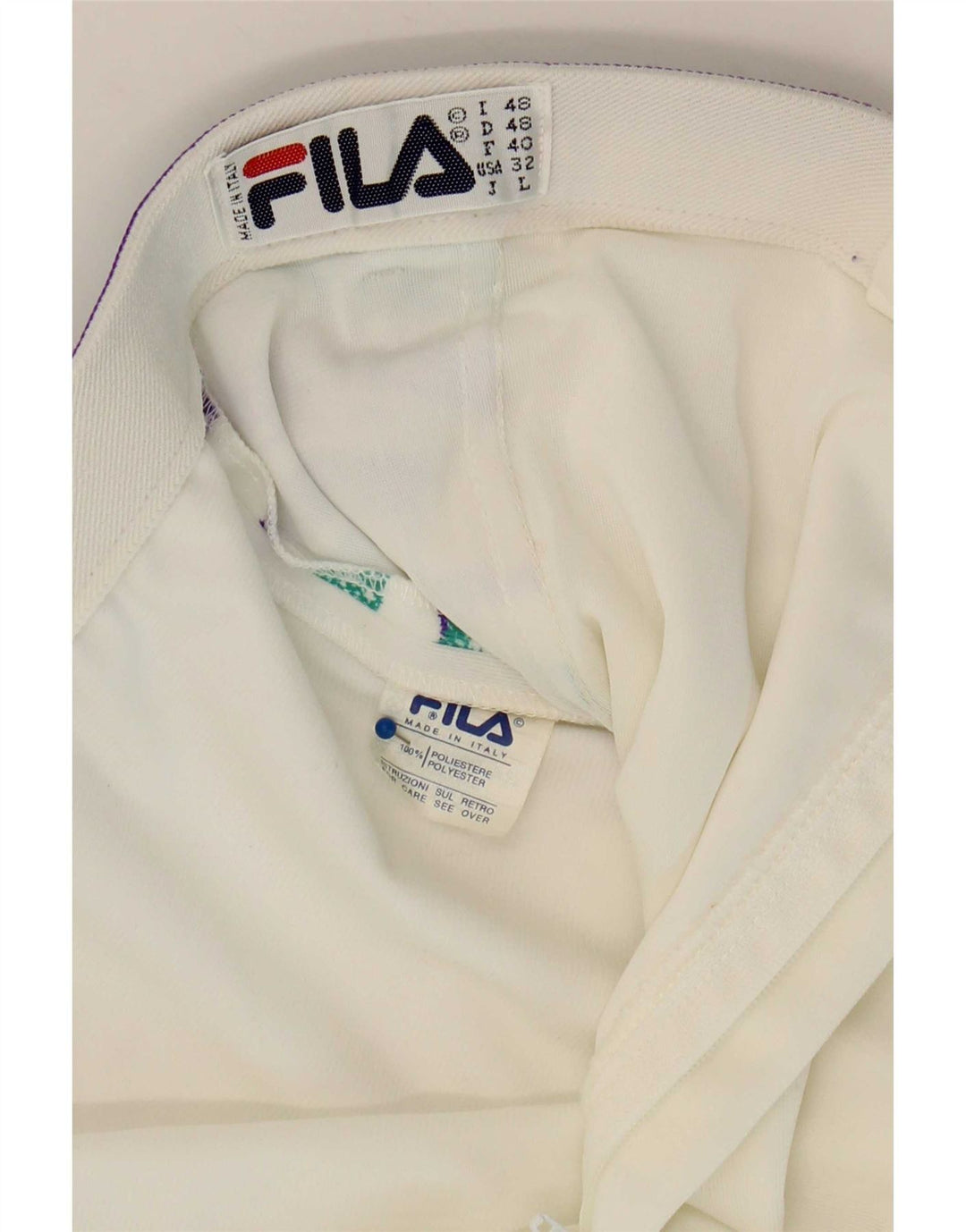 Fila Mens Casual Shorts IT 48 Medium W32 White Striped Polyester