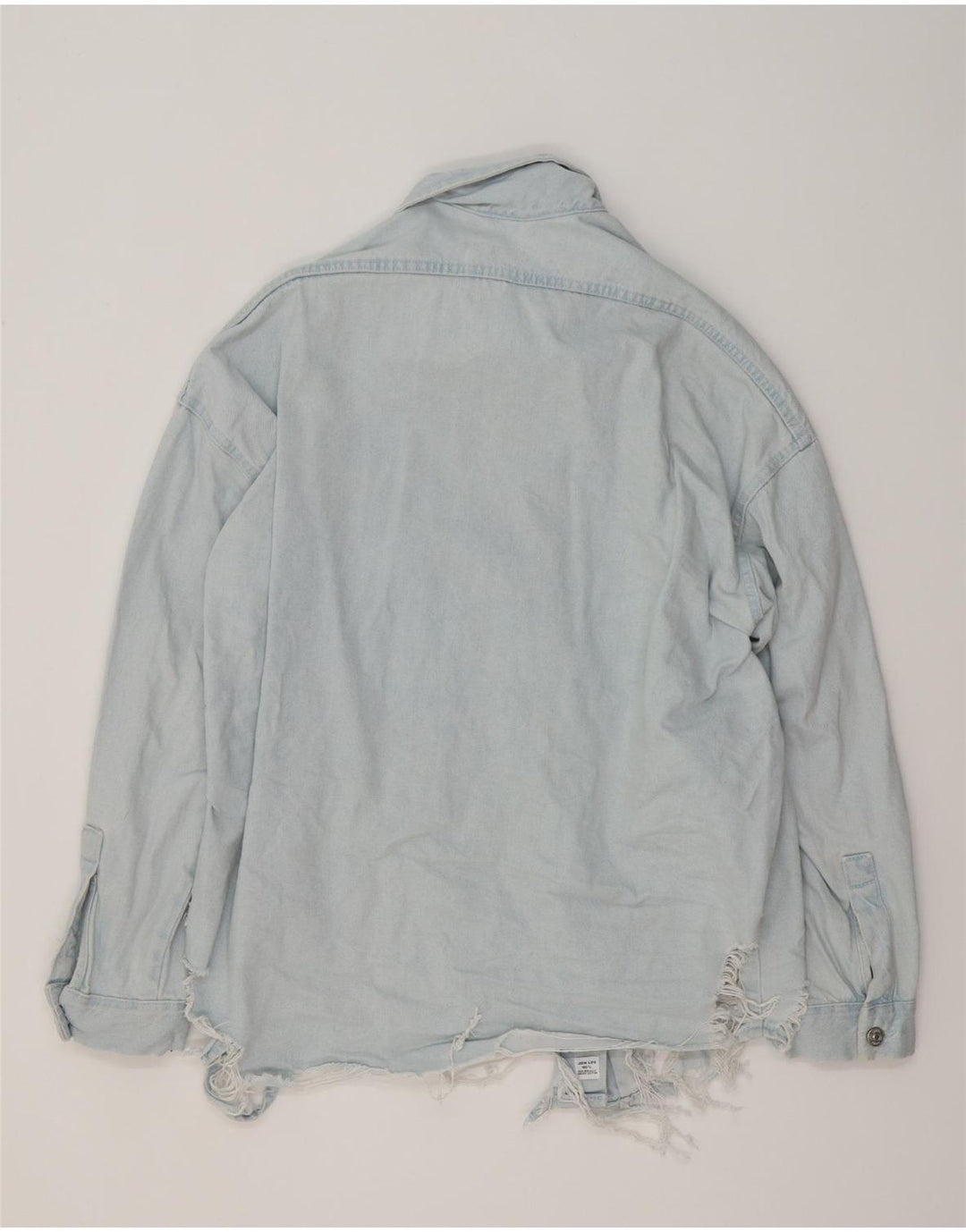 ZARA Womens Oversized Denim Shirt UK 10 Small Blue Cotton