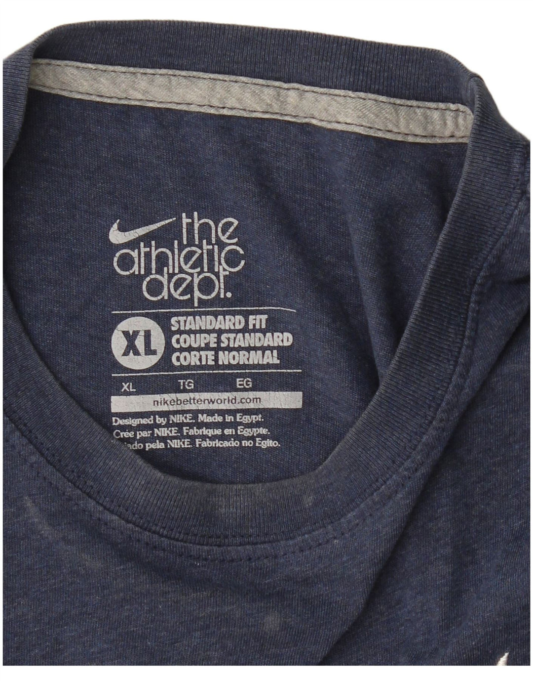 NIKE Mens Standard Fit Top Long Sleeve XL Navy Blue Vintage Nike and Second-Hand Nike from Messina Hembry 