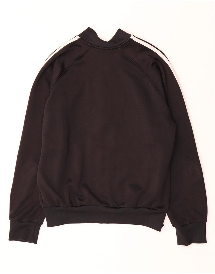 ADIDAS Womens Tracksuit Top Jacket UK 14 Medium Black Cotton