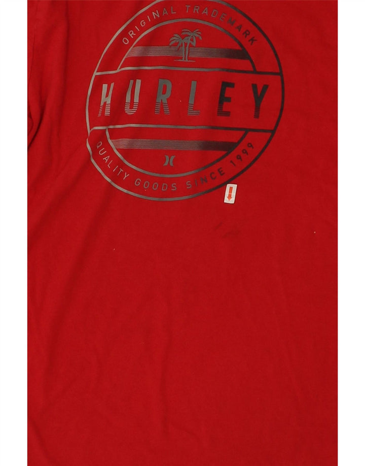 HURLEY Mens Graphic T-Shirt Top Small Red Cotton Vintage Hurley and Second-Hand Hurley from Messina Hembry 