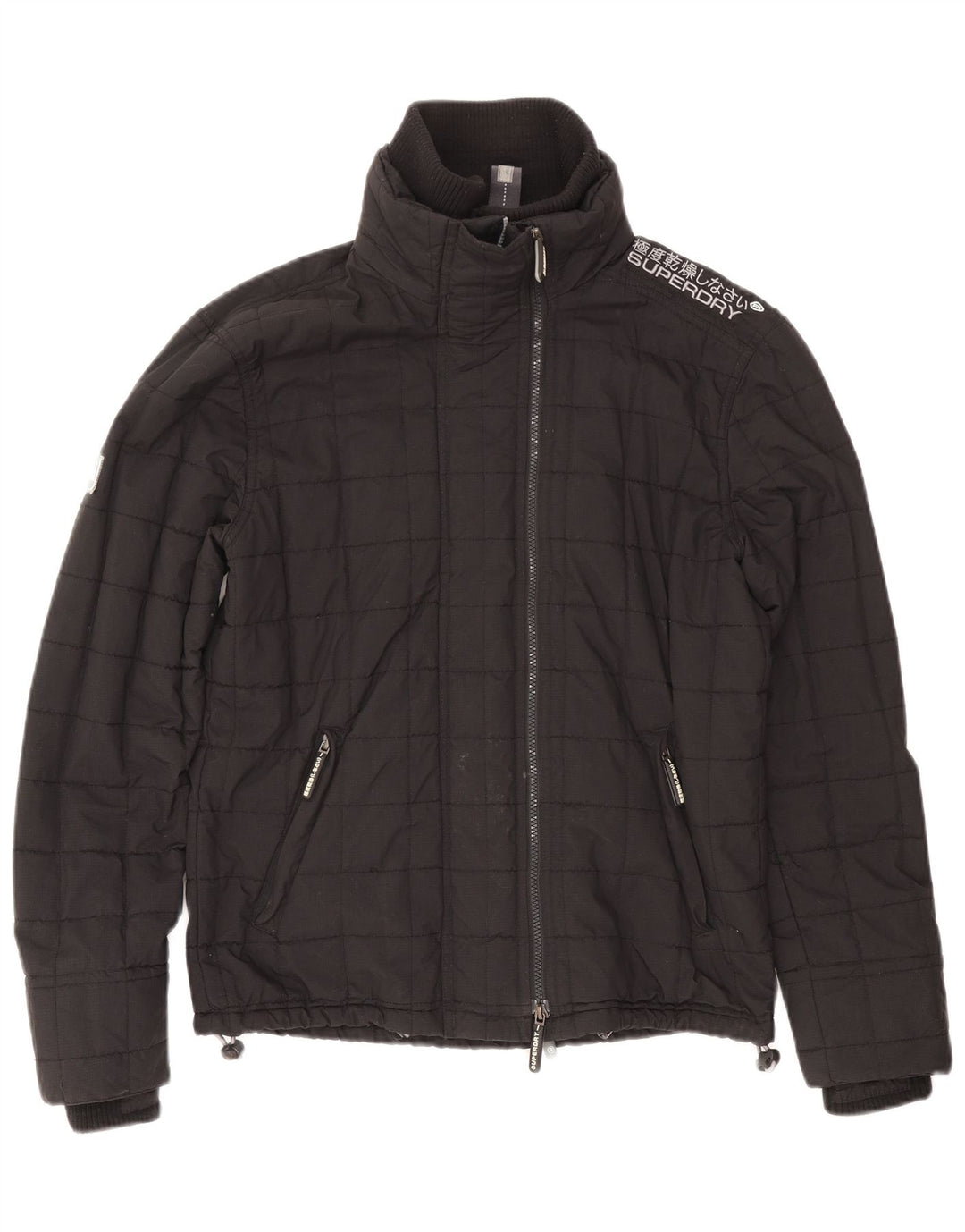 Superdry Womens Windcheater Graphic Windbreaker Jacket UK 16 Large Black