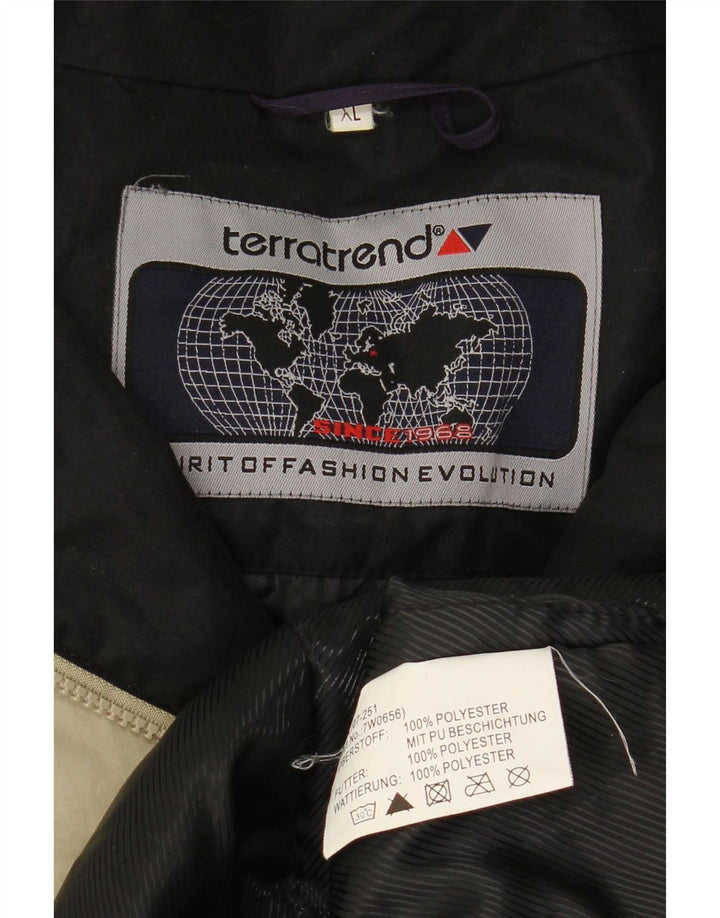 VINTAGE Mens Hooded Windbreaker Jacket UK 42 XL Beige Polyester