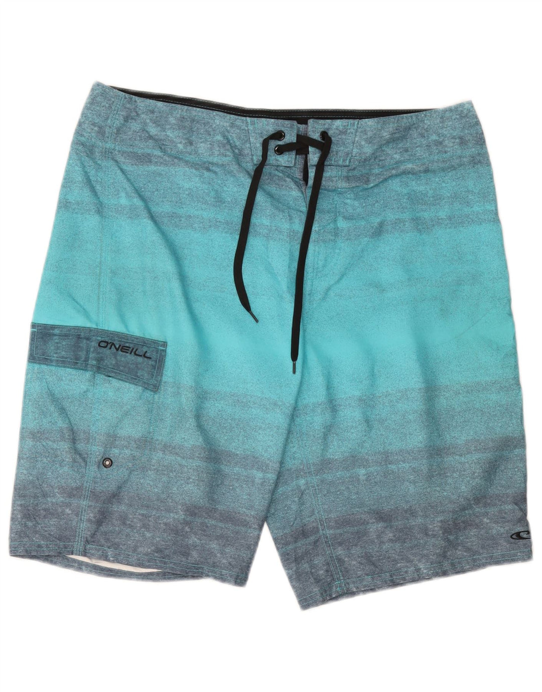 O'Neill Mens Swimming Shorts Medium Turquoise Striped Polyester