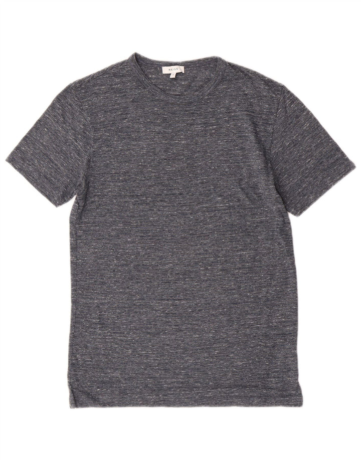 Reiss Mens T-Shirt Top Small Grey Flecked Polyester
