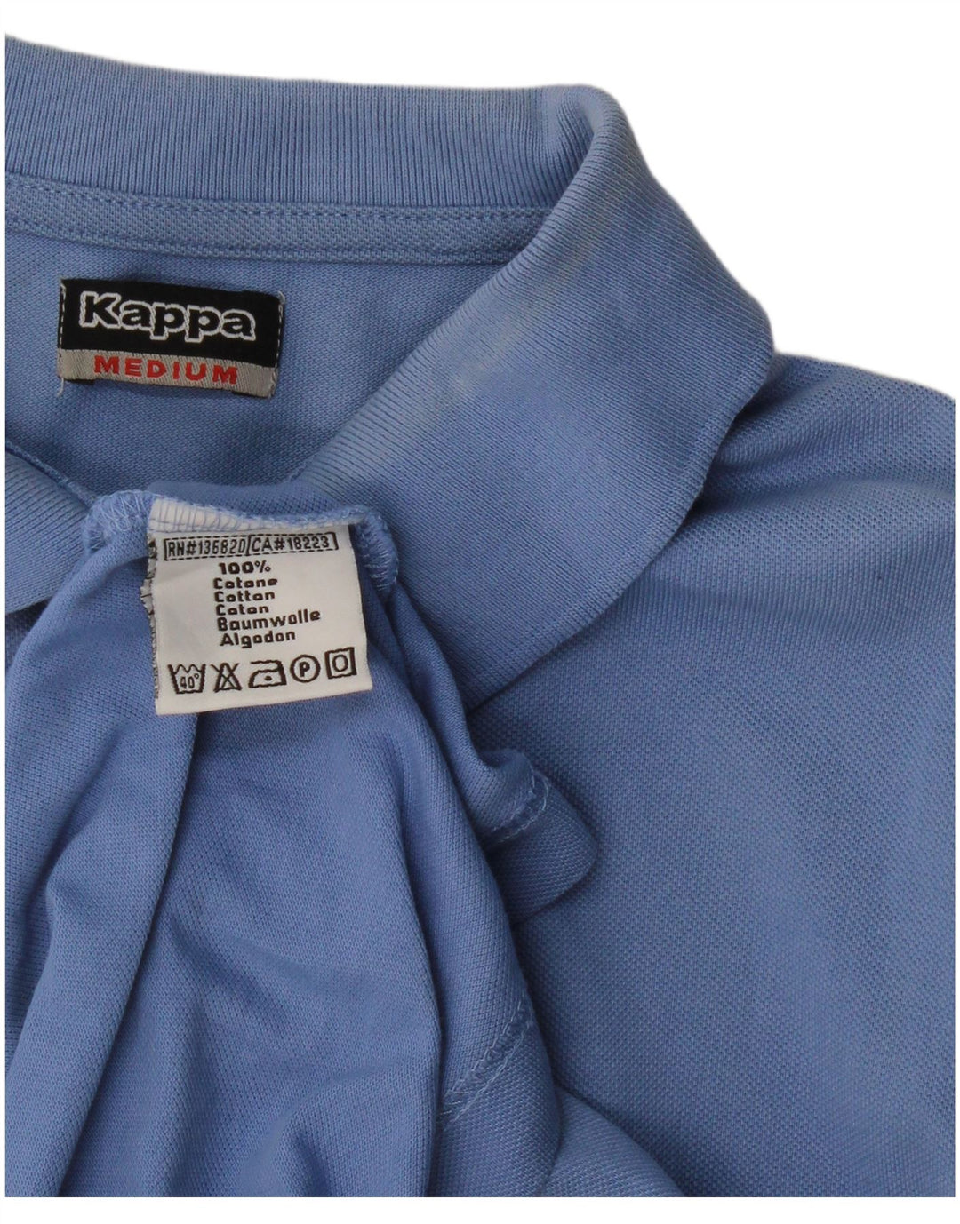 Kappa Mens Polo Shirt Medium Blue Cotton