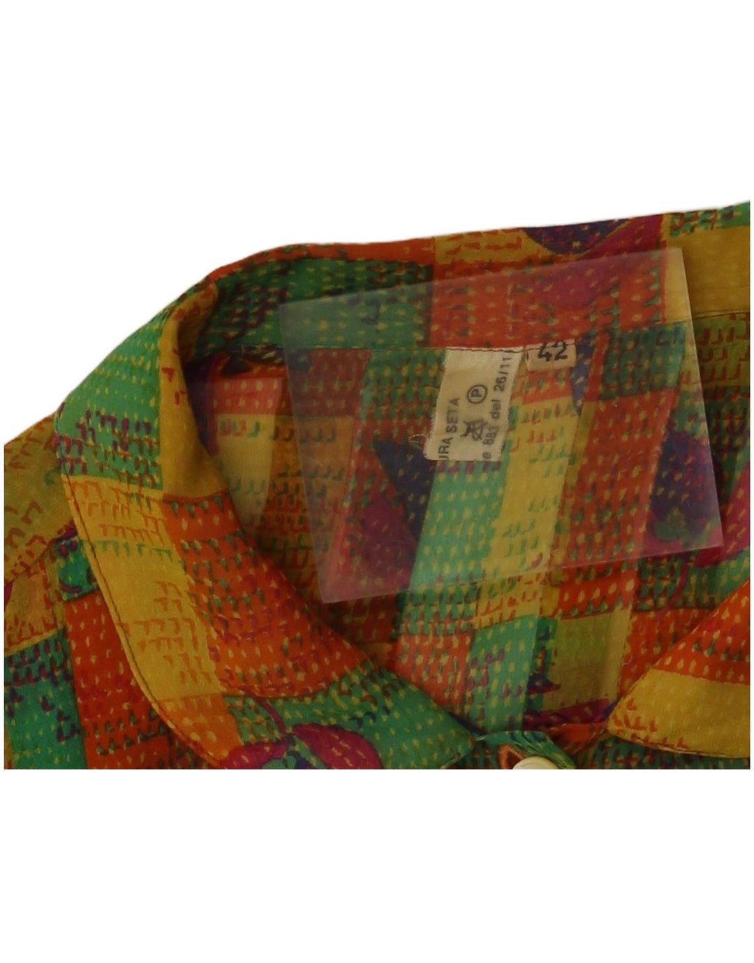 VINTAGE Womens Shirt Blouse IT 42 Medium Multicoloured Patchwork