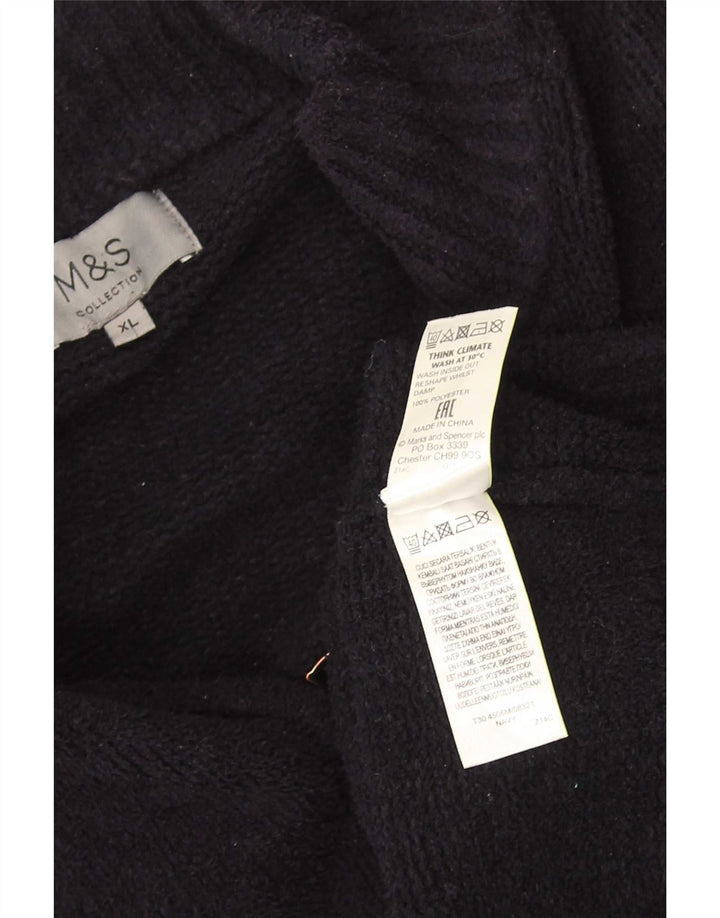 Marks & Spencer Mens Cardigan Sweater XL Navy Blue Polyester