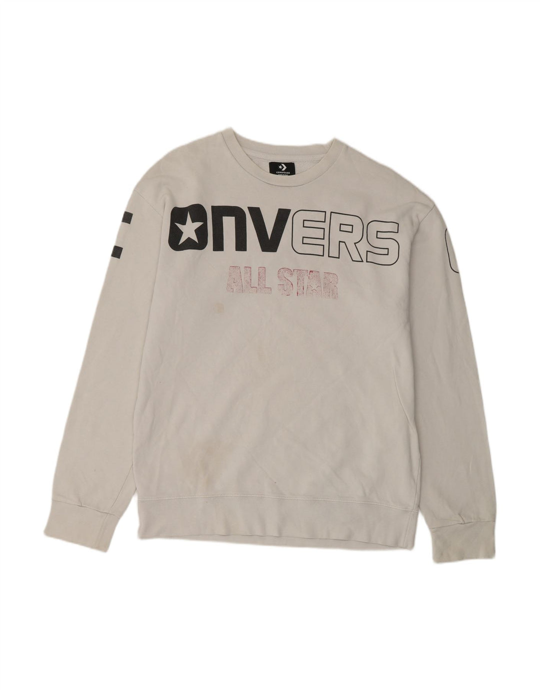 CONVERSE Mens Graphic Sweatshirt Jumper XL White Cotton