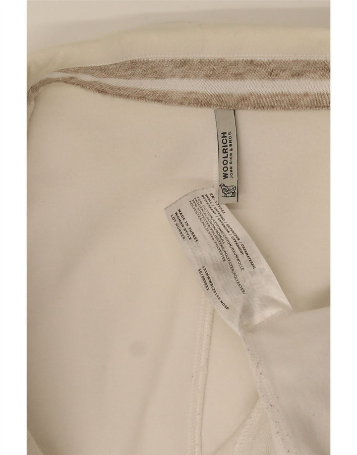 Woolrich Womens 3 Button Blazer Jacket UK 10 Small White Cotton