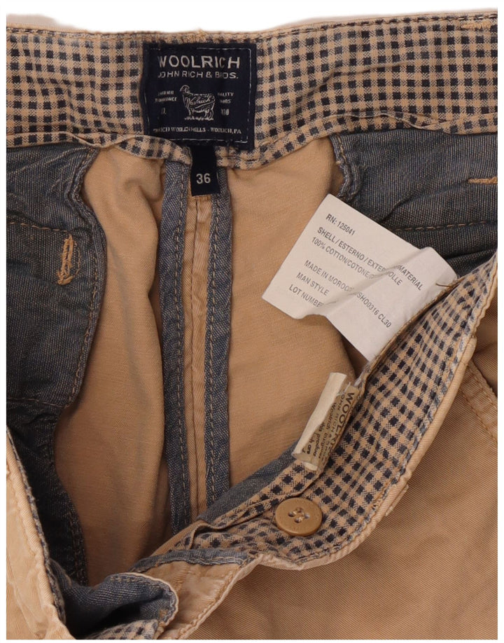 Woolrich Mens Casual Shorts W36 Large  Beige Cotton