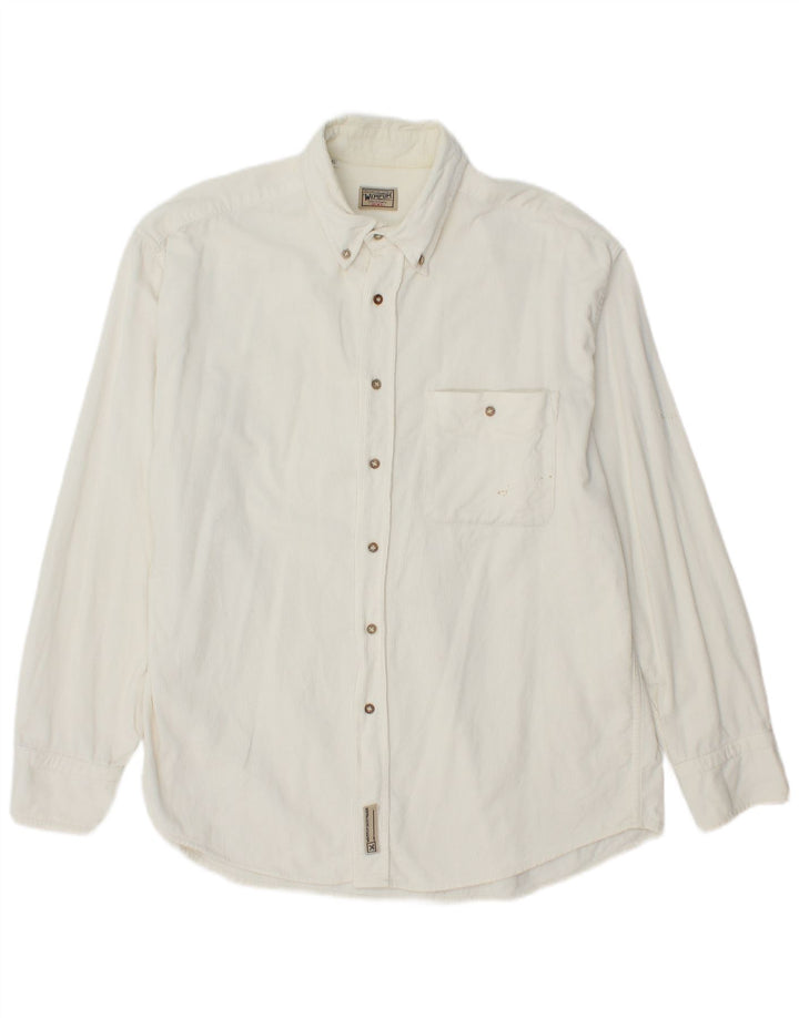 WAMPUM Mens Corduroy Shirt XL White