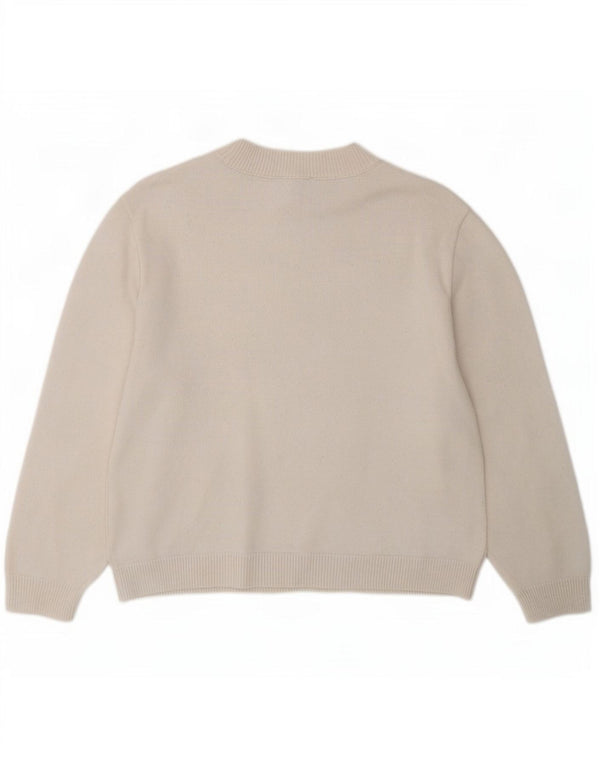 Topshop Womens Crew Neck Jumper Sweater UK 10 Small White Viscose