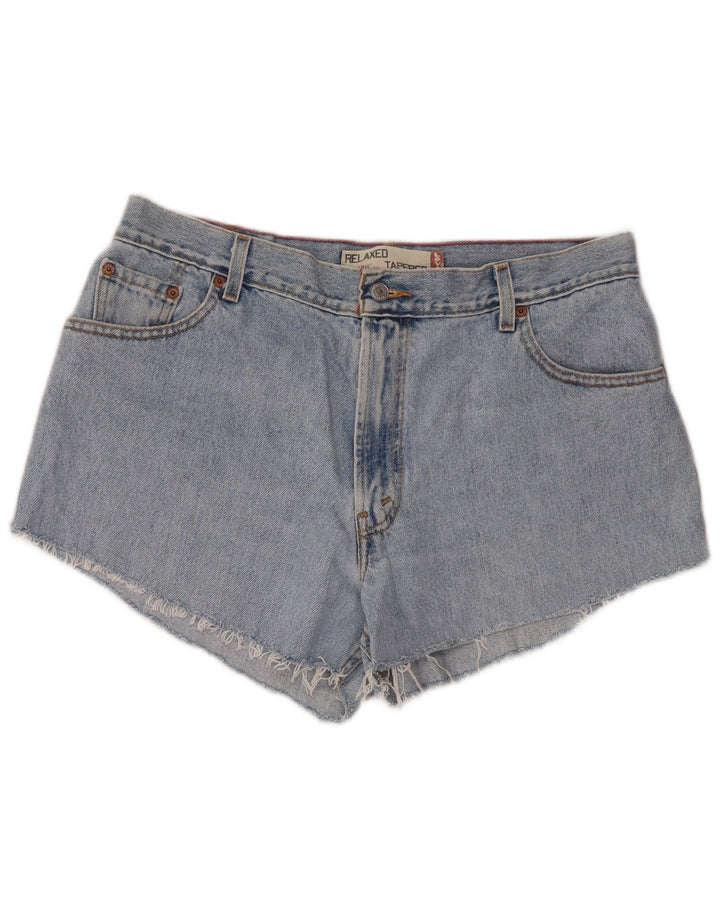 LEVI'S Womens 550 Relaxed Fit High Waist Denim Shorts US 16 2XL W34  Blue