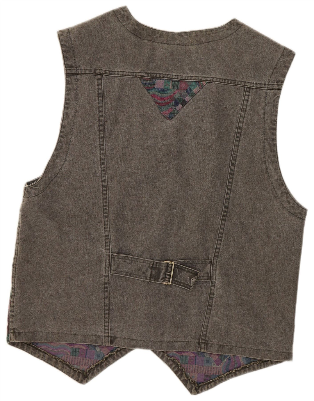 SALEWA Mens Waistcoat Medium Grey Geometric Cotton