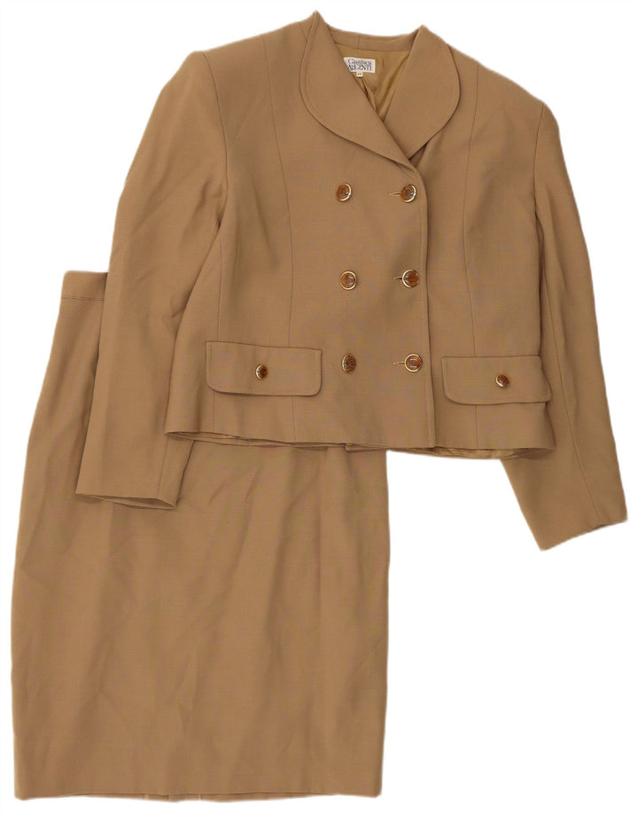 Vintage Womens Double Breasted 2 Piece Skirt Set IT 44 Medium W30 Brown