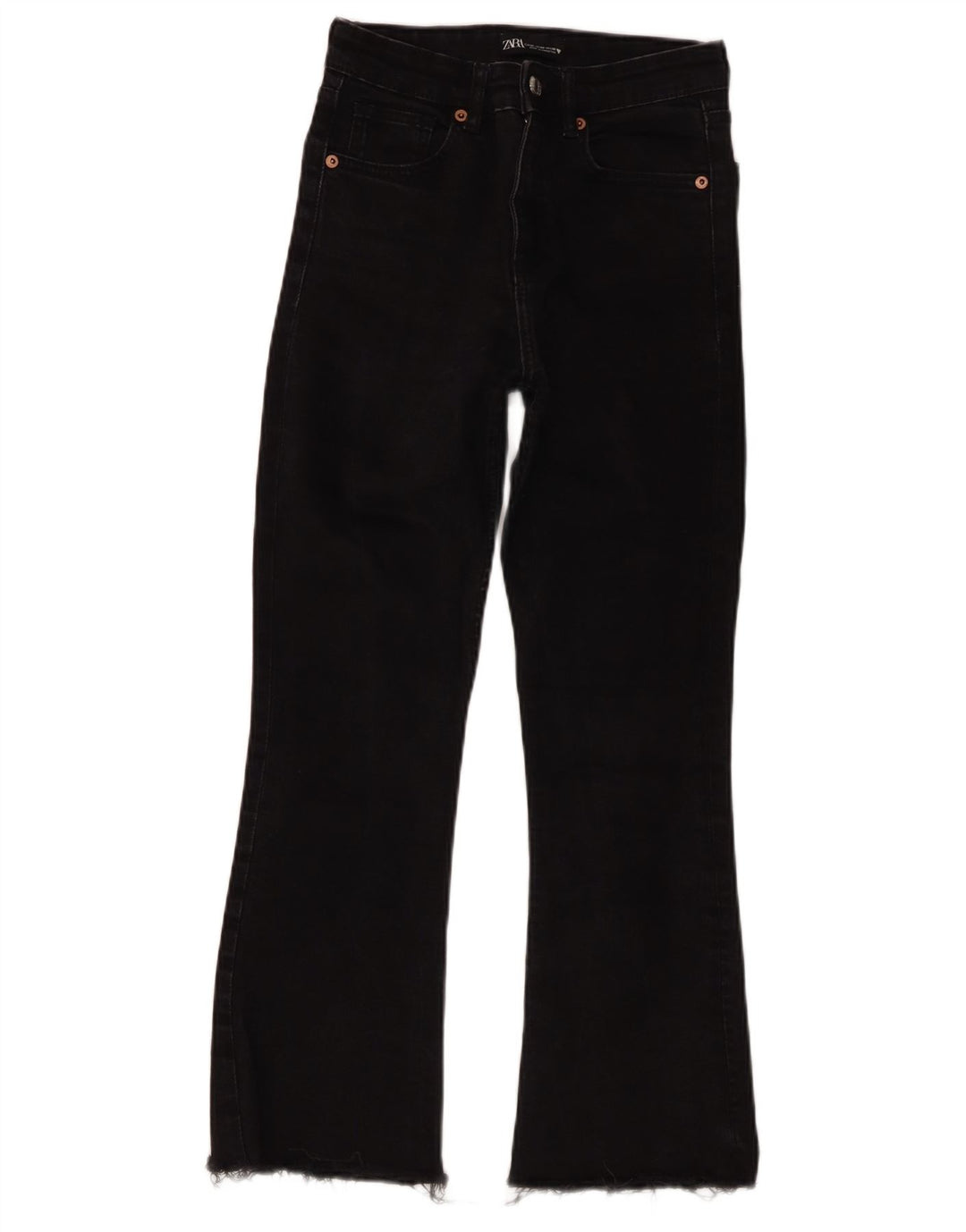 Zara Womens Flared Jeans EU 36 XS W26 L25 Black