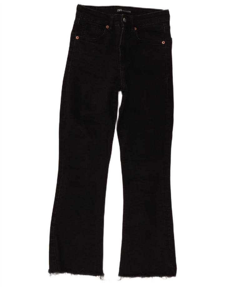 Zara Womens Flared Jeans EU 36 XS W26 L25 Black