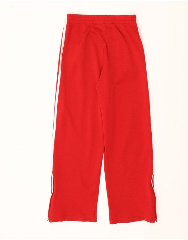 ADIDAS Girls Tracksuit Trousers 11-12 Years Red Polyester