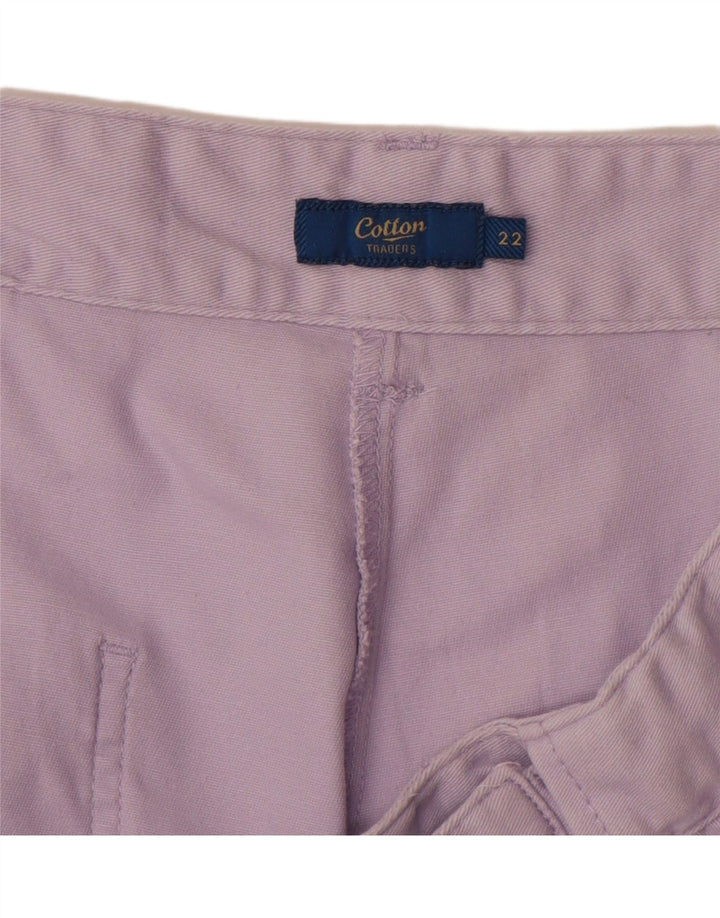 COTTON TRADERS Womens Straight Chino Trousers UK 22 3XL W40 L30 Purple