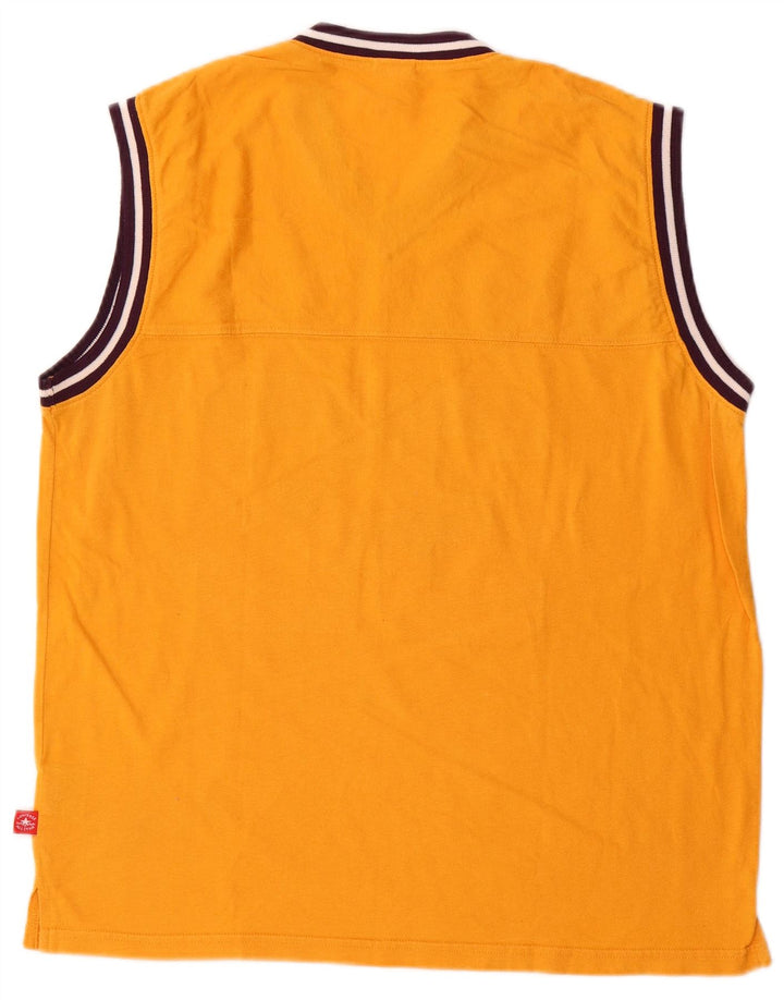 Converse Mens Graphic Vest Top Medium Yellow Cotton