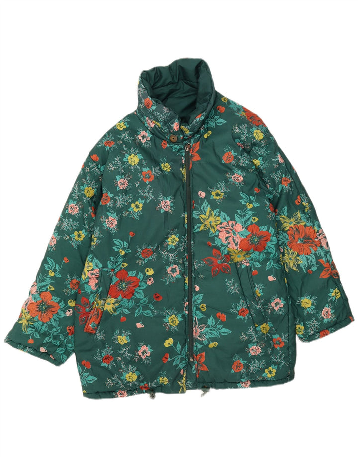 Stratos Womens Reversible Ski Jacket EU 44 XL Green Floral Polyester