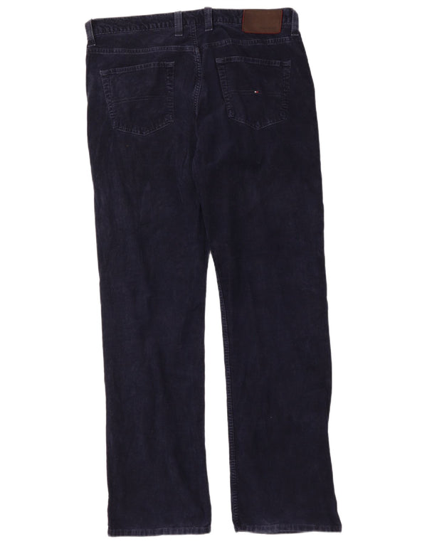 Tommy Hilfiger Mens Straight Corduroy Trousers W36 L34 Navy Blue Cotton