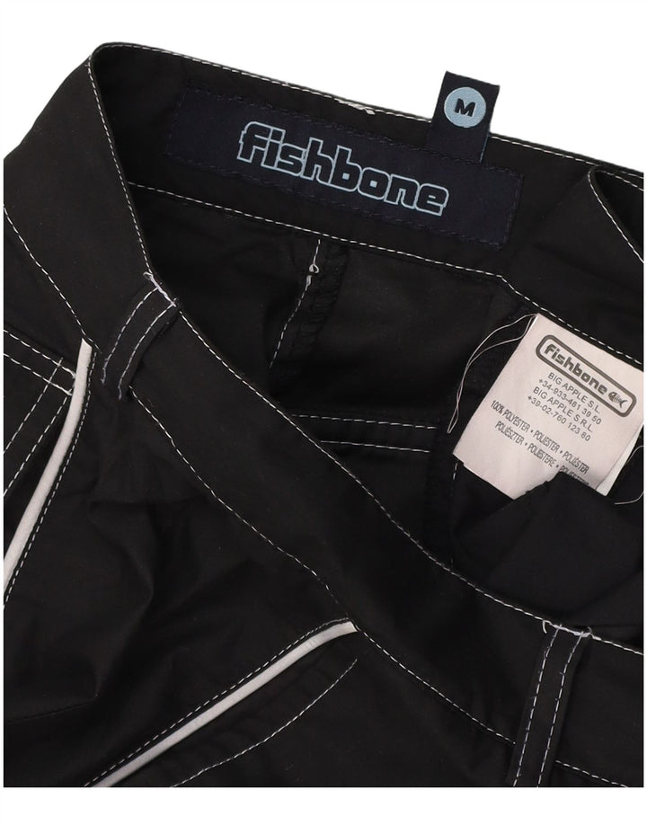 FISHBONE Mens Bermuda Shorts Medium W30 Black Polyester