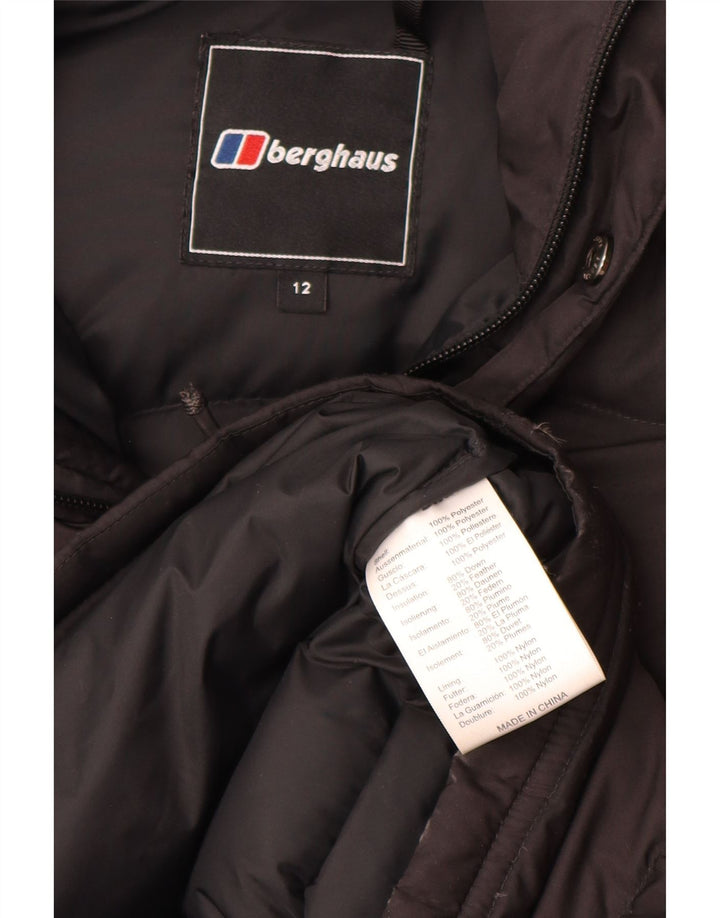 Berghaus Womens Hooded Padded Coat UK 12 Medium Black Polyester