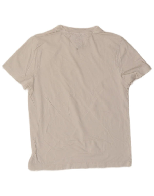 TOMMY HILFIGER Womens T-Shirt Top UK 10 Small White Cotton