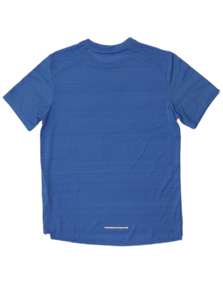 Nike Mens Dri Fit T-Shirt Top Medium Blue Striped Polyester