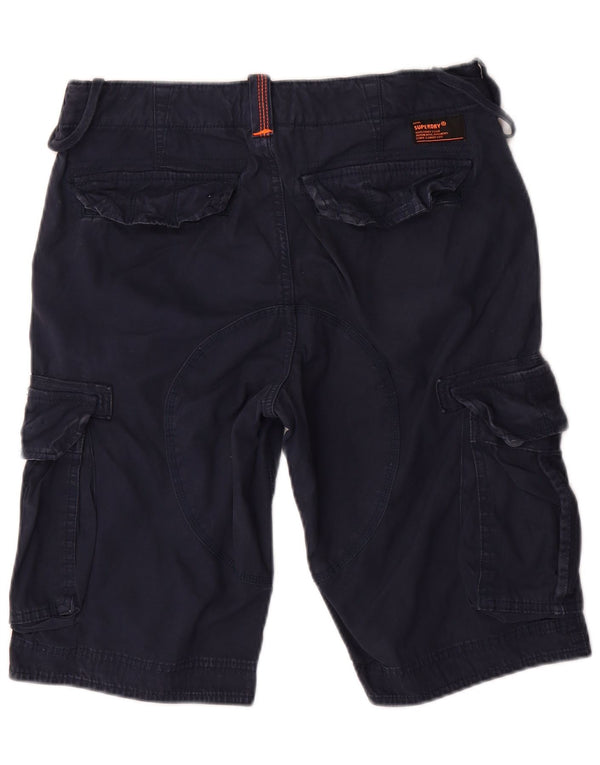 Superdry Mens Slim Cargo Shorts W30 Medium Navy Blue Cotton