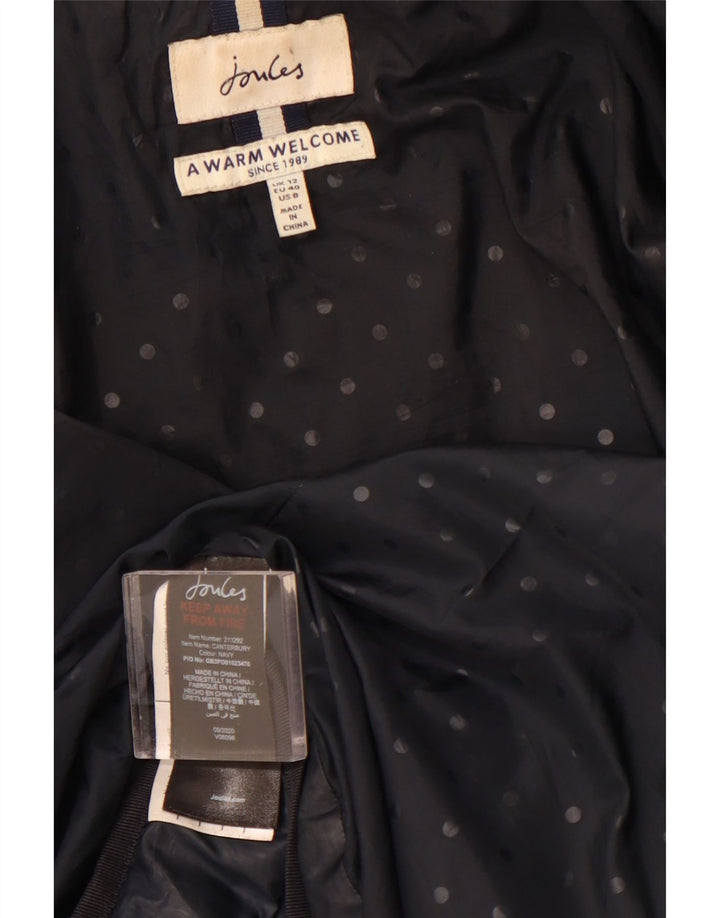 JOULES Womens Padded Jacket UK 12 Medium  Black Polyester