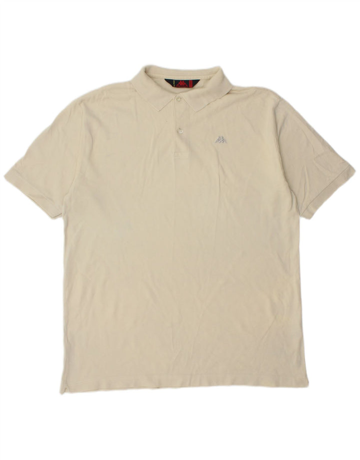 Kappa Mens Polo Shirt XL White Cotton