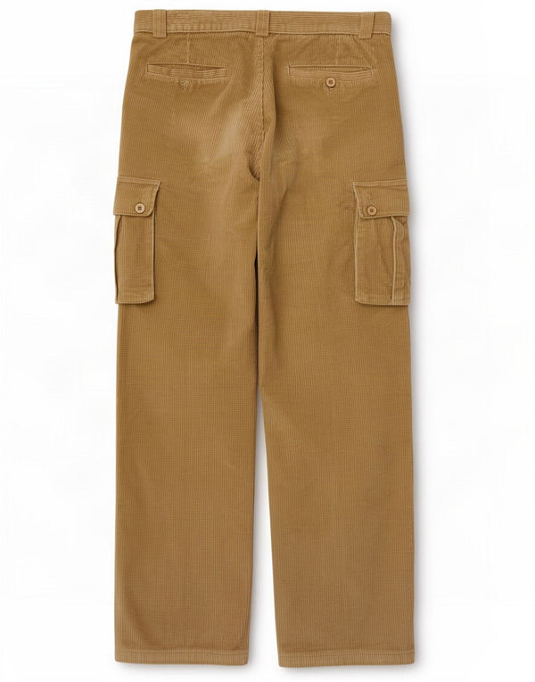 Vintage Mens Straight Cargo Corduroy Trousers IT 48 Medium W30 L29 Beige