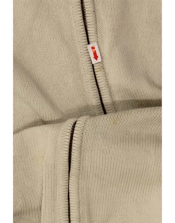 Zara Mens Cardigan Sweater XL Off White Cotton