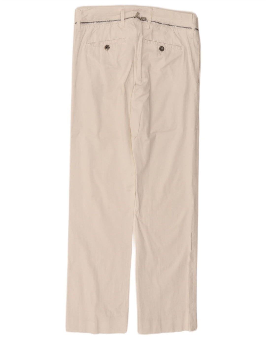 RICHMOND Womens Straight Casual Trousers IT 46 Large W32 L31 White