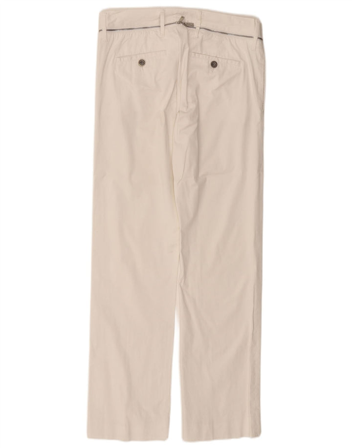 RICHMOND Womens Straight Casual Trousers IT 46 Large W32 L31 White