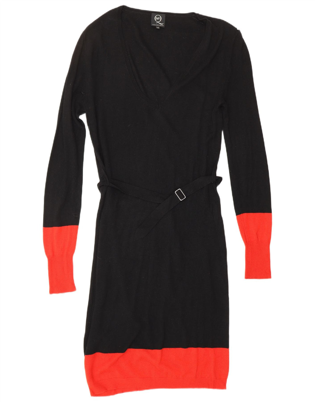 ALEXANDER MCQUEEN Womens Jumper Dress IT 42 Medium Black Viscose Designer