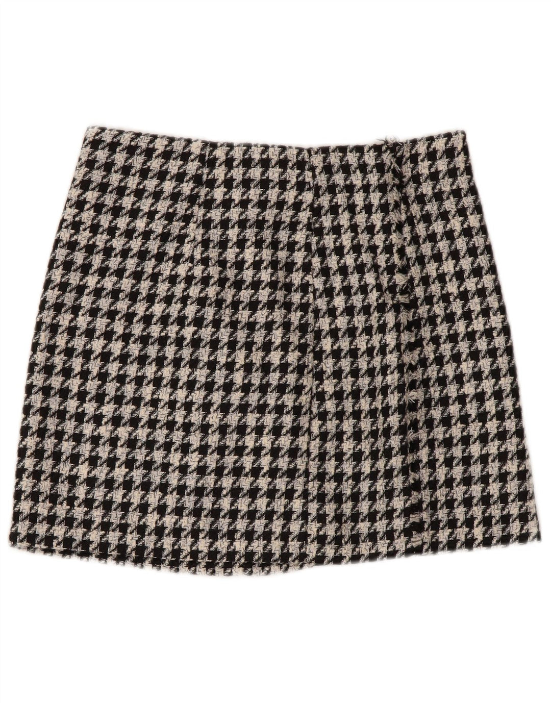Zara Womens Mini Skirt Small W26 Black Houndstooth Polyester