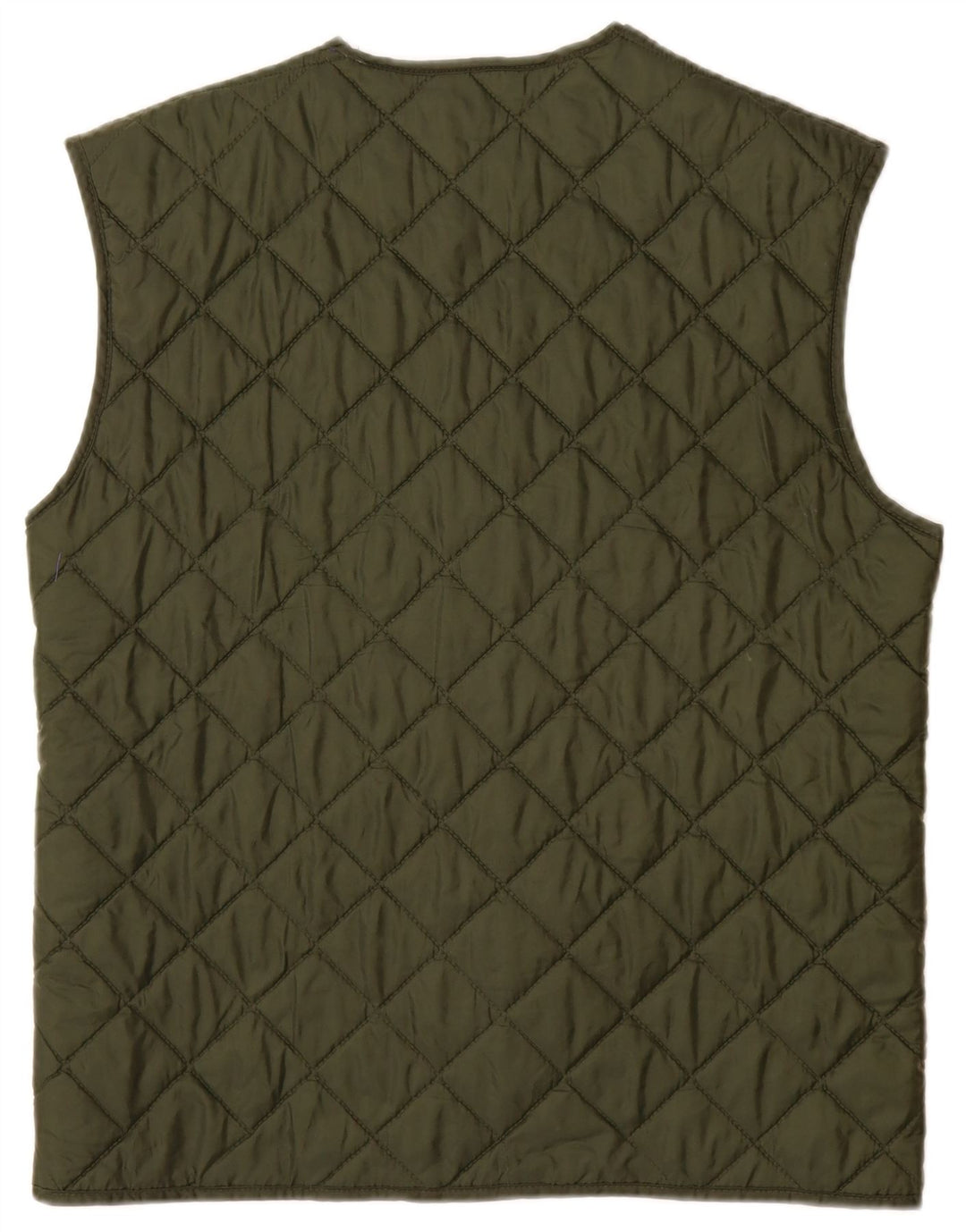 SLAM Mens Quilted Gilet UK 38 Medium Khaki Nylon