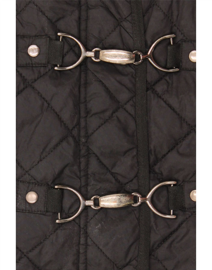 Laura Ashley Womens Quilted Jacket UK 14 Large Black Polyamide