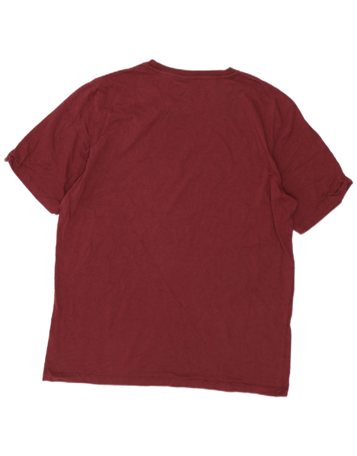 Jack & Jones Mens T-Shirt Top Medium Burgundy