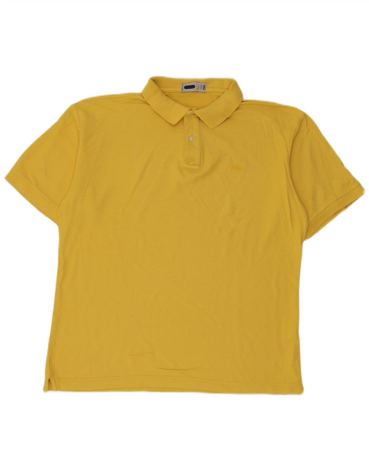 FILA Mens Polo Shirt Large Yellow
