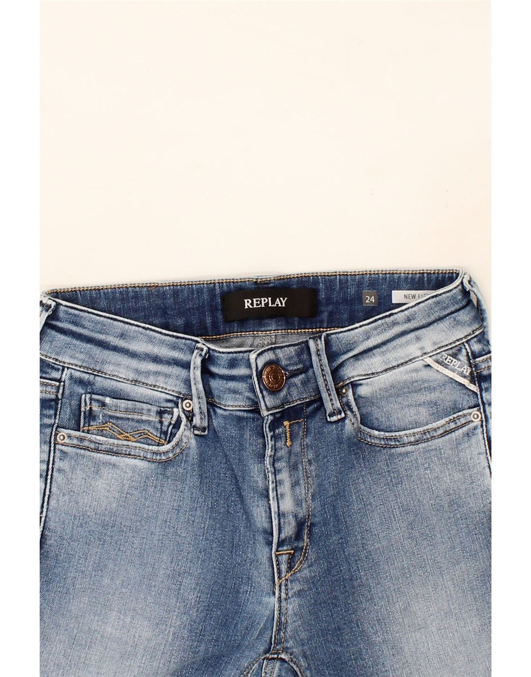REPLAY Womens Slim Jeans W24 L24 Blue Cotton Vintage Replay and Second-Hand Replay from Messina Hembry 